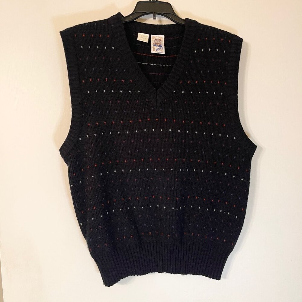 Vintage Kennington Men’s Sweater Vest Size Large Pullover V Neck 100% Acrylic